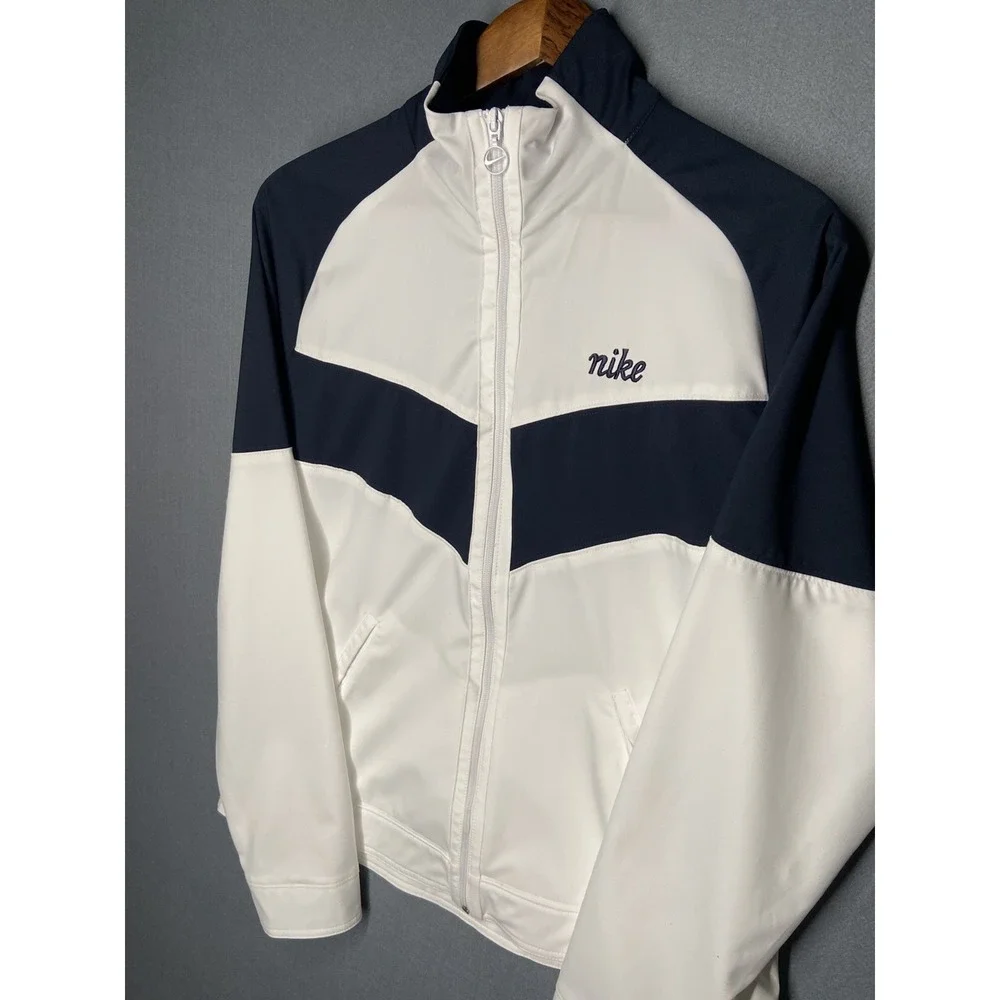 Nike Women's Full Zip Colorblock Track Jacket White/Navy XL 16-18